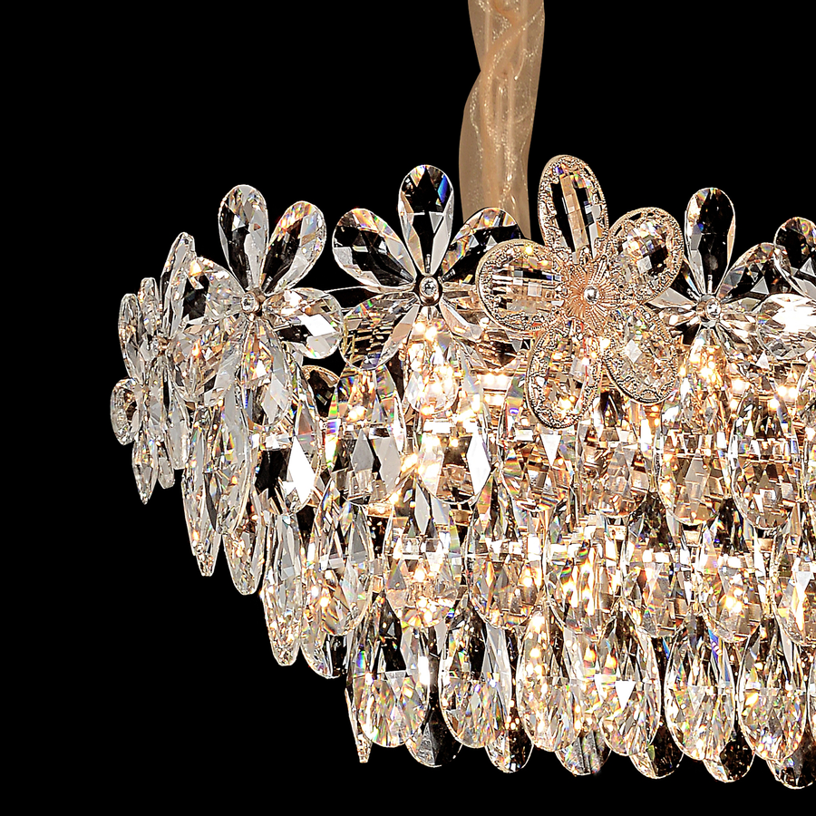 Crystal Chandelier Regalis 11x E14, 80cm, Shiny Gold, Ρυθμιζόμενο ύψος, Metal and Crystal Crystal Chandeliers Προεπιλεγμένος τίτλος Alessandro Design