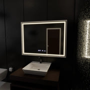 Ορθογώνιος καθρέφτης LED, 80x60 cm, Verite Imperial Silver Motion Glow Marcello, Σύστημα αποθαμβώματος, Ρολόι & Θερμόμετρο, Dimable Καθρέφτες Marcello Προεπιλεγμένος τίτλος Alessandro Design