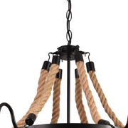 Vintage πολυέλαιος με σχοινί LV584/6BK, 6xE27 Dark Wood Vintage Chandeliers Προεπιλεγμένος τίτλος Alessandro Design