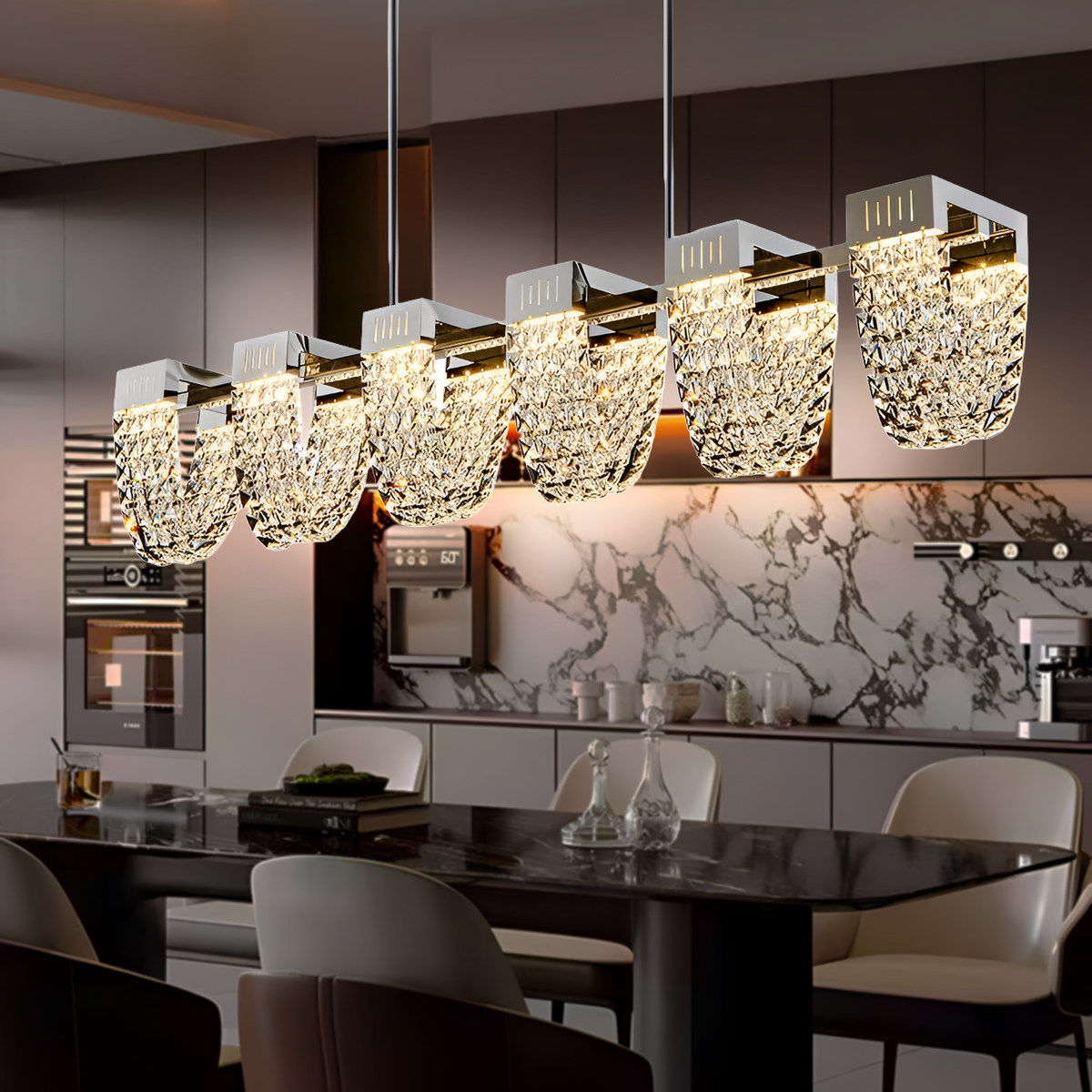 Κρεμαστός πολυέλαιος LED, STRATUS Supremo, κρύσταλλο και μέταλλο, 15W, κρύο/θερμό/ουδέτερο φως 3000K/4000K/6000K, πολυτελής φωτισμός Cristal Candelabra Προεπιλεγμένος τίτλος Alessandro Design
