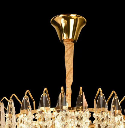 Crystal Chandelier MAJESTIC Elegance 9x E14, Διάμετρος 50cm, Γυαλιστερό Χρυσό, Ρυθμιζόμενο Ύψος Crystal Chandeliers Προεπιλεγμένος τίτλος Alessandro Design