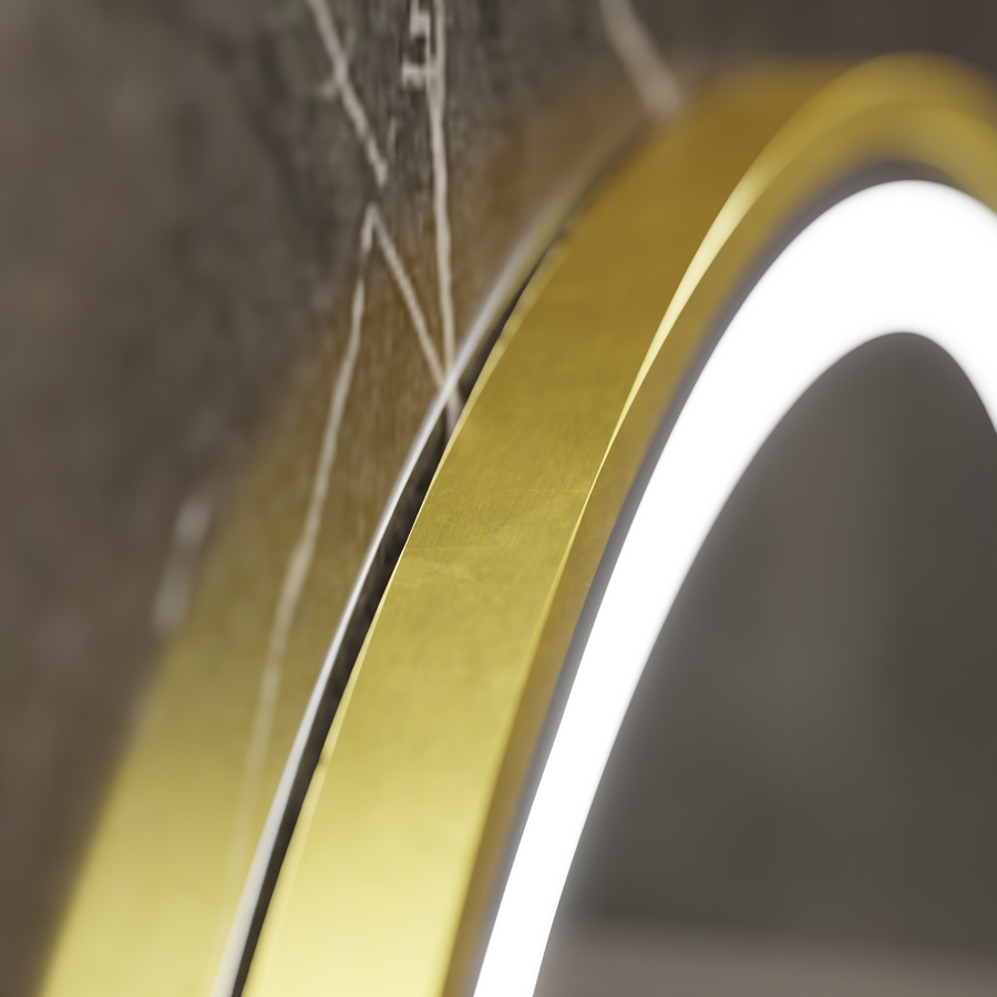 LED Στρογγυλός καθρέφτης, 80 cm, Celeste Royale Gold MotionGlow Marcello, Σύστημα αποθαμβώματος, Ρολόι & Θερμόμετρο, Καθρέφτες Dimable Marcello Προεπιλεγμένος τίτλος Alessandro Design