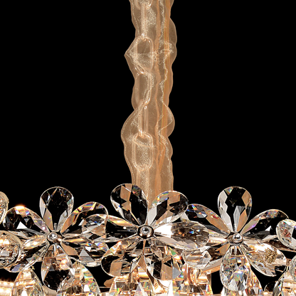 Crystal Chandelier, Elegance 7xE14, Διάμετρος 40cm, Shiny Gold, Ρυθμιζόμενο ύψος, Metal and Crystal Crystal Chandeliers Προεπιλεγμένος τίτλος Alessandro Design