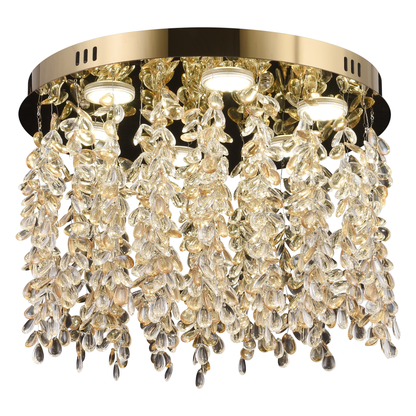 Crystal LED Chandelier LLC213/550GD Στρογγυλός, 29W, Δροσερό/Ζεστό/Ουδέτερο φως, Κρύσταλλοι, Γυαλιστερό χρυσό Crystal Chandeliers Προεπιλεγμένος τίτλος Alessandro Design