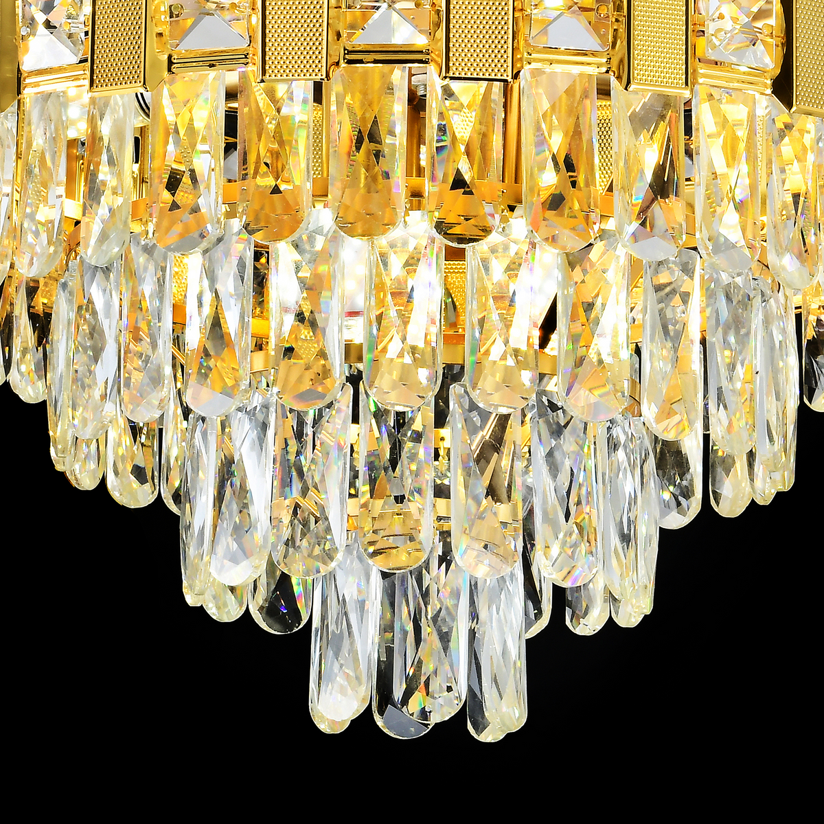 Crystal Chandelier BRAN Eleganza 8xE14, Διάμετρος 50cm, Γυαλιστερό Χρυσό, Ρυθμιζόμενο Ύψος Crystal Chandeliers Προεπιλεγμένος τίτλος Alessandro Design