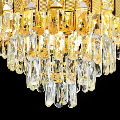 Crystal Chandelier BRAN Eleganza 8xE14, Διάμετρος 50cm, Γυαλιστερό Χρυσό, Ρυθμιζόμενο Ύψος Crystal Chandeliers Προεπιλεγμένος τίτλος Alessandro Design