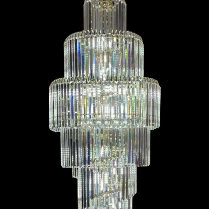 Crystal Chandelier CC8043/600H1800GD, Διάμετρος 60cm, Ύψος 180cm, Γυαλιστερό χρυσό, Ρυθμιζόμενο ύψος, Κομψή σχεδίαση Crystal Chandelier Προεπιλεγμένος τίτλος Alessandro Design