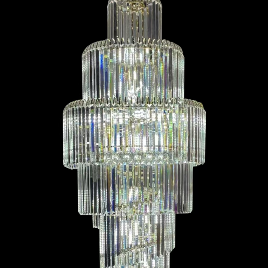 Crystal Chandelier CC8043/600H1800GD, Διάμετρος 60cm, Ύψος 180cm, Γυαλιστερό χρυσό, Ρυθμιζόμενο ύψος, Κομψή σχεδίαση Crystal Chandelier Προεπιλεγμένος τίτλος Alessandro Design
