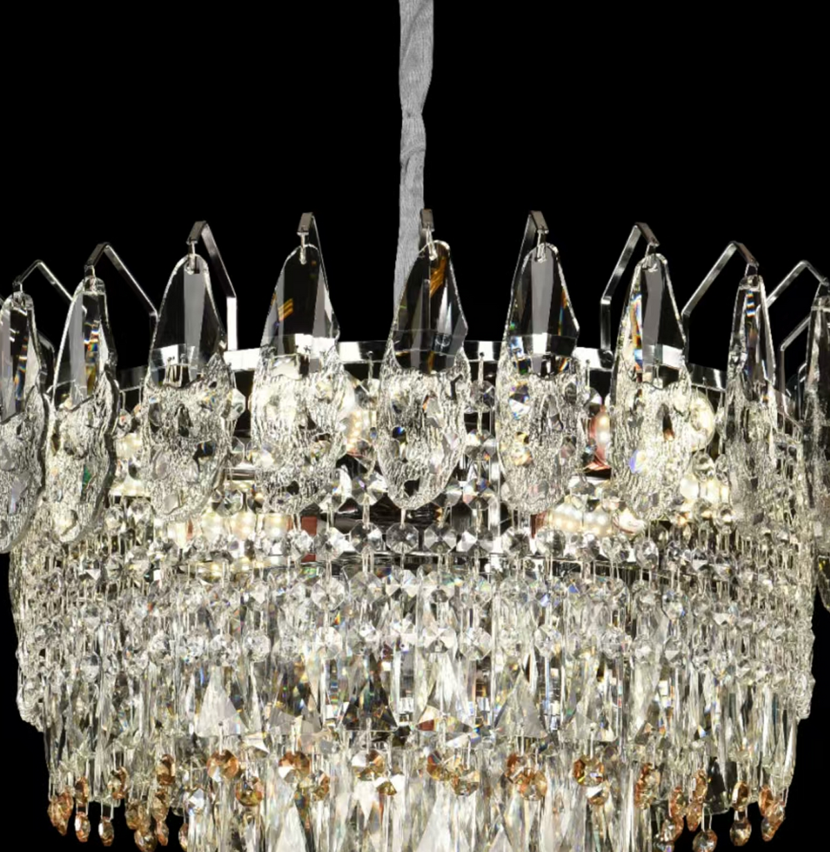 Crystal Chandelier MAJESTIC Elegance, 9x E14, Διάμετρος 50cm, Γυαλιστερό Chrome, Ρυθμιζόμενο ύψος Crystal Chandelier Προεπιλεγμένος τίτλος Alessandro Design