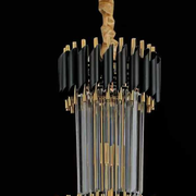 Crystal Chandelier CC900/600X1800, 27xE14, Διάμετρος 60cm, Ύψος 180cm, Γυαλιστερό χρυσό και μαύρο, ρυθμιζόμενο ύψος, κομψός σχεδιασμός Crystal chandeliers Προεπιλεγμένος τίτλος Alessandro Design