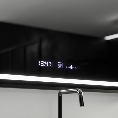 Ορθογώνιος καθρέφτης LED, 120x80cm, Verite Majeste Noir Motion Glow Marcello, Σύστημα αποθαμβώματος, Ρολόι & Θερμόμετρο, Καθρέφτες Dimable Marcello Προεπιλεγμένος τίτλος Alessandro Design