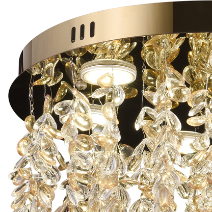 Crystal LED Chandelier LLC213/400GD Στρογγυλός, 22W, Δροσερό/Ζεστό/Ουδέτερο φως, Crystal, Gold Crystal Chandeliers Προεπιλεγμένος τίτλος Alessandro Design