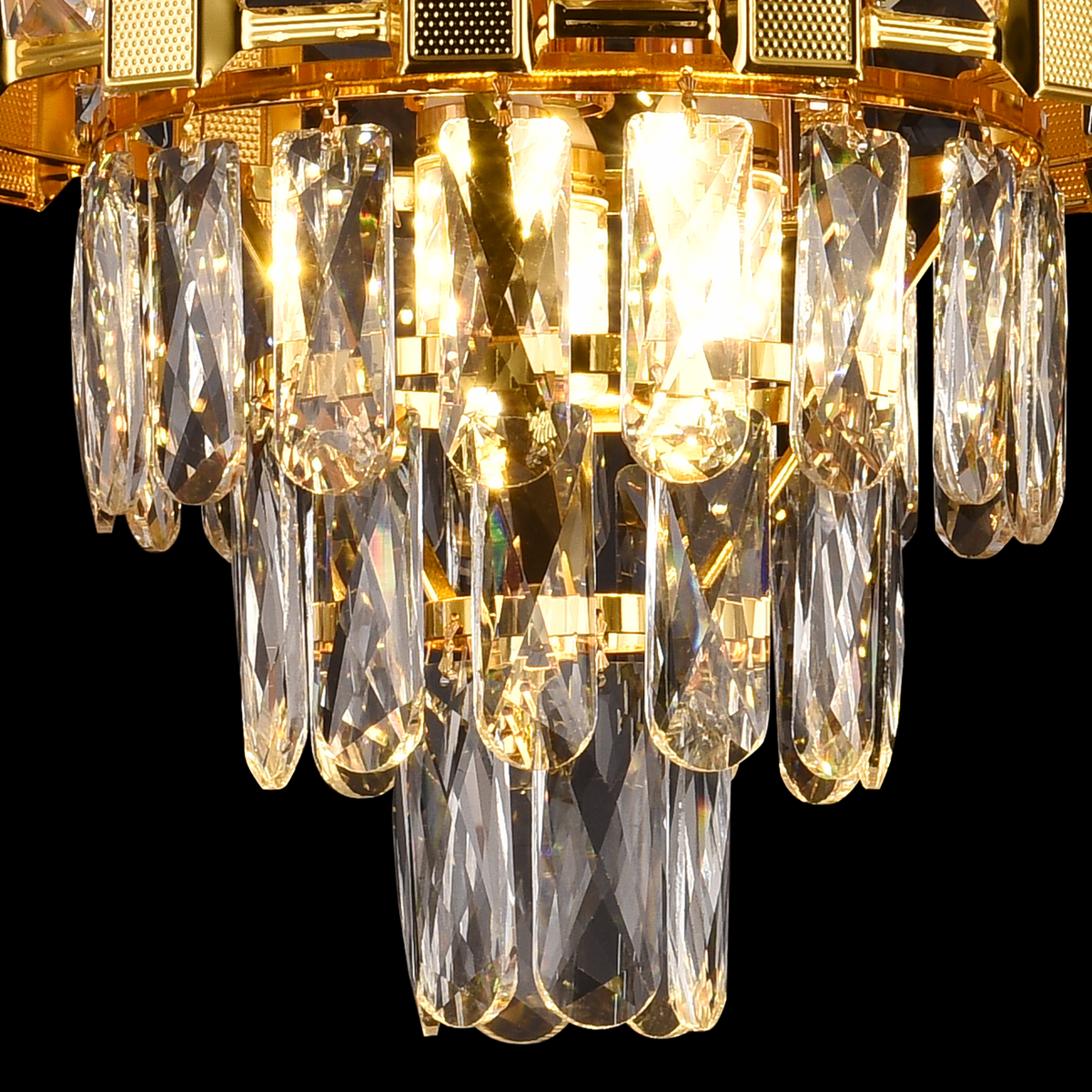 Cristal Candelabra BRAN Petito 3xE14, Διάμετρος 30cm, Γυαλιστερό χρυσό, Ρυθμιζόμενο ύψος Cristal Candelabra Προεπιλεγμένος τίτλος Alessandro Design