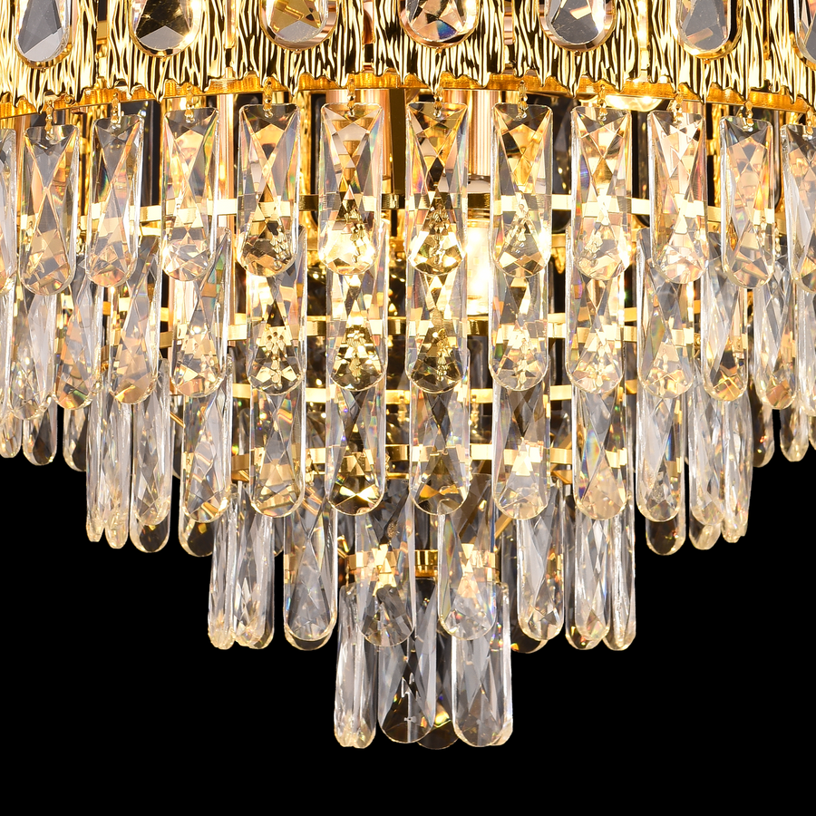 Crystal Chandelier BELVEDERE Magno 8xE14, Διάμετρος 60cm, Γυαλιστερό Χρυσό, Ρυθμιζόμενο ύψος Κρυστάλλινος Πολυέλαιος Προεπιλεγμένος τίτλος Alessandro Design
