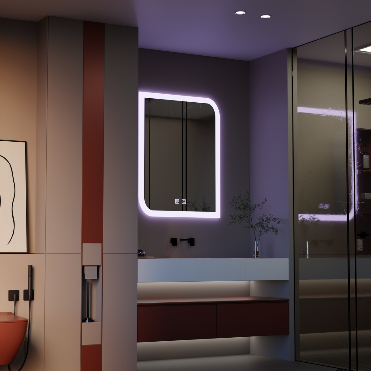 CLARIVO LED Καθρέφτης Ορθογώνιος, 14W, 60X80cm, Touch, Demister System Mirrors Korman E Προεπιλεγμένος τίτλος Alessandro Design