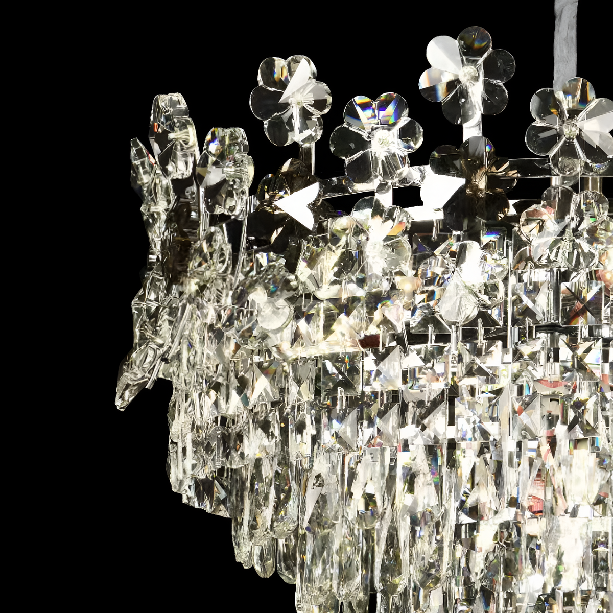 Crystal Chandelier FLORENCE Eleganza, 9x E14, Διάμετρος 50cm, Γυαλιστερό Chrome, Ρυθμιζόμενο ύψος Crystal Chandeliers Προεπιλεγμένος τίτλος Alessandro Design
