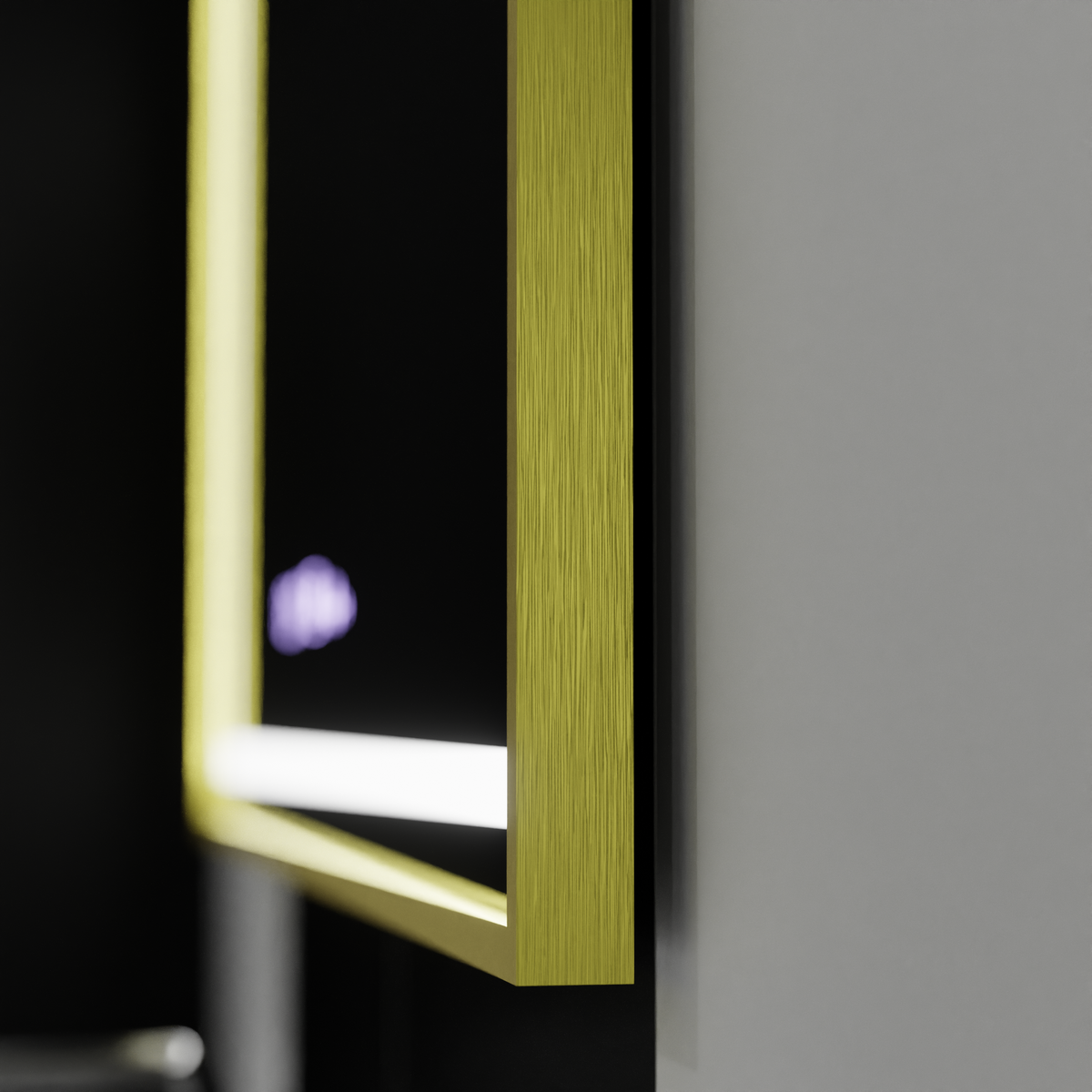 Ορθογώνιος καθρέφτης LED, 120x80 cm, Verite Royale Gold MotionGlow Marcello, Σύστημα αποθαμβώματος, Ρολόι & Θερμόμετρο, Dimable Καθρέφτες Marcello Προεπιλεγμένος τίτλος Alessandro Design