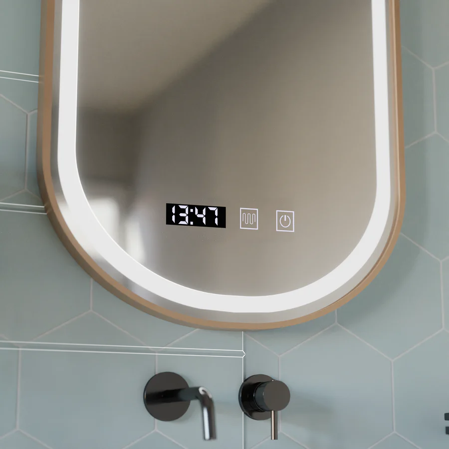 Οβάλ καθρέφτης LED, 50x80 cm, αισθητήρας Roven Marcello MotionGlow, Σύστημα αποθολώματος, Ρολόι & Θερμόμετρο, Καθρέφτες Dimable Marcello Προεπιλεγμένος τίτλος Alessandro Design