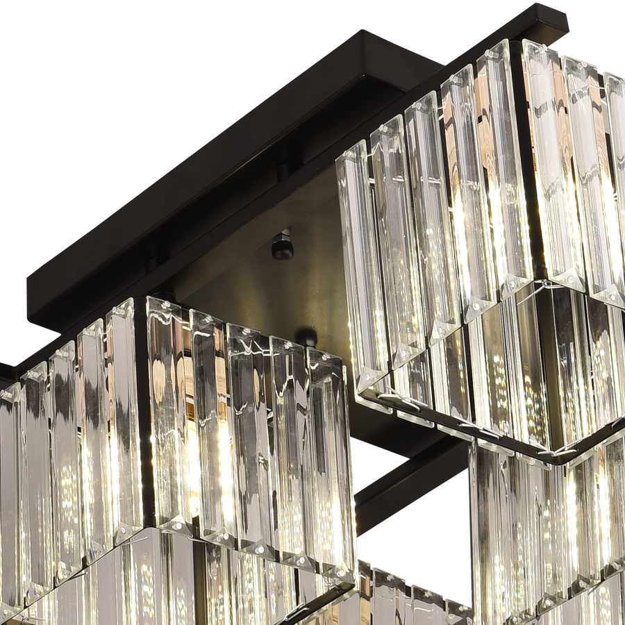 Classic Modern Georgian Chandelier, LC111/6BK, 6x E27, Black, Metal and Glass Classic Chandeliers Προεπιλεγμένος τίτλος Alessandro Design