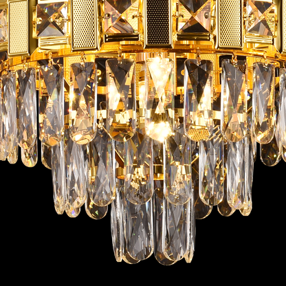 Crystal Chandelier BRAN Nobile 5xE14, Διάμετρος 40cm, Γυαλιστερό χρυσό, Ρυθμιζόμενο ύψος Crystal Chandeliers Προεπιλεγμένος τίτλος Alessandro Design