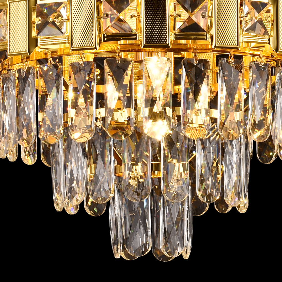 Crystal Chandelier BRAN Nobile 5xE14, Διάμετρος 40cm, Γυαλιστερό χρυσό, Ρυθμιζόμενο ύψος Crystal Chandeliers Προεπιλεγμένος τίτλος Alessandro Design