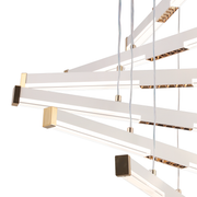 Κρεμαστός ακρυλικός πολυέλαιος LED LT183/6WH, 81W, Light 3000/4000/6000K, Λευκοί, ρυθμιζόμενου ύψους LED πολυέλαιοι με τηλεχειριστήριο Προεπιλεγμένος τίτλος Alessandro Design
