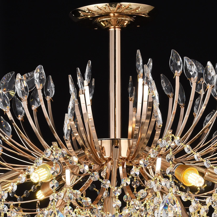 Crystal Candelabra CC9313/12FGD, 12x E14, Διάμετρος 50cm, Gold Crystal Candelabra Προεπιλεγμένος τίτλος Alessandro Design