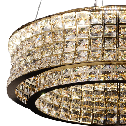 Πολυέλαιος LED με τηλεχειριστήριο, LLC160/500GD, κρύσταλλο και μέταλλο, 54W, ρυθμιζόμενο, ρυθμιζόμενο ύψος, δροσερό/θερμό/ουδέτερο φως, πολυέλαιοι φωτισμού LED πολυτελείας με τηλεχειριστήριο Προεπιλεγμένος τίτλος Alessandro Design