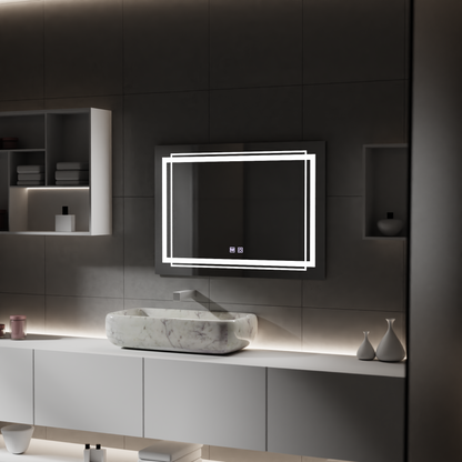 Ορθογώνιος καθρέφτης LED, 80x60cm, KOVEN Touch, Demister System, Dimmable Mirrors Korman E Προεπιλεγμένος τίτλος Alessandro Design