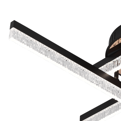 Πολυέλαιος LED με Τηλεχειριστήριο LT179/4BK, 34W, 4 Στοιχεία, Κρύο/Ζεστό/Ουδέτερο φως, Ρυθμιζόμενο, Μαύροι πολυέλαιοι LED με τηλεχειριστήριο Προεπιλεγμένος τίτλος Alessandro Design