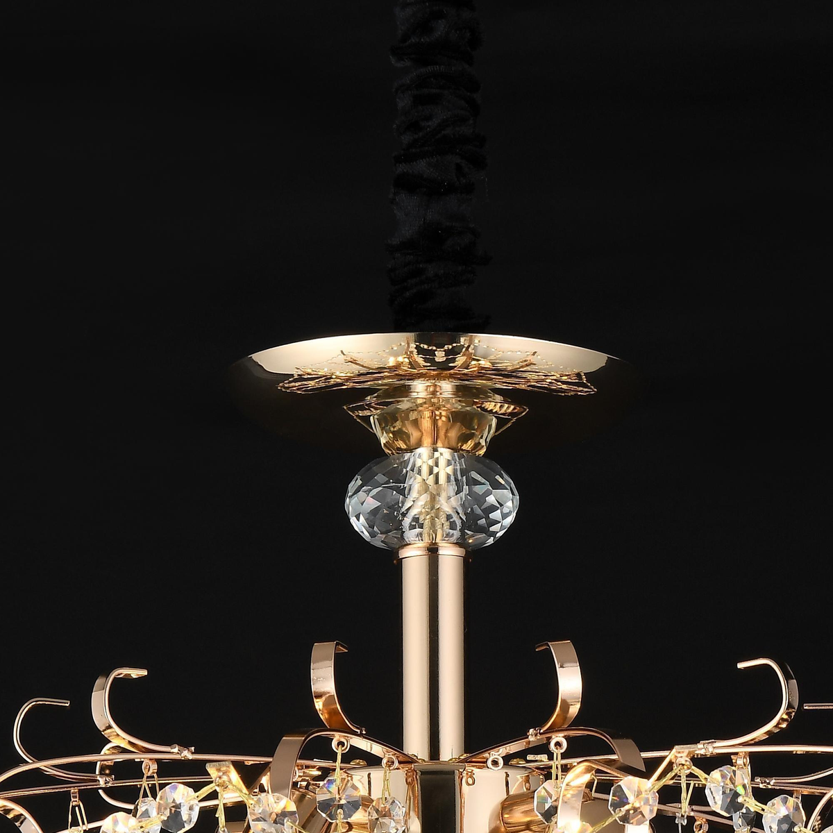 Crystal Chandelier STROZZI Eleganza 5xE14, Diameter 50cm, Gold Crystal Chandeliers Προεπιλεγμένος τίτλος Alessandro Design