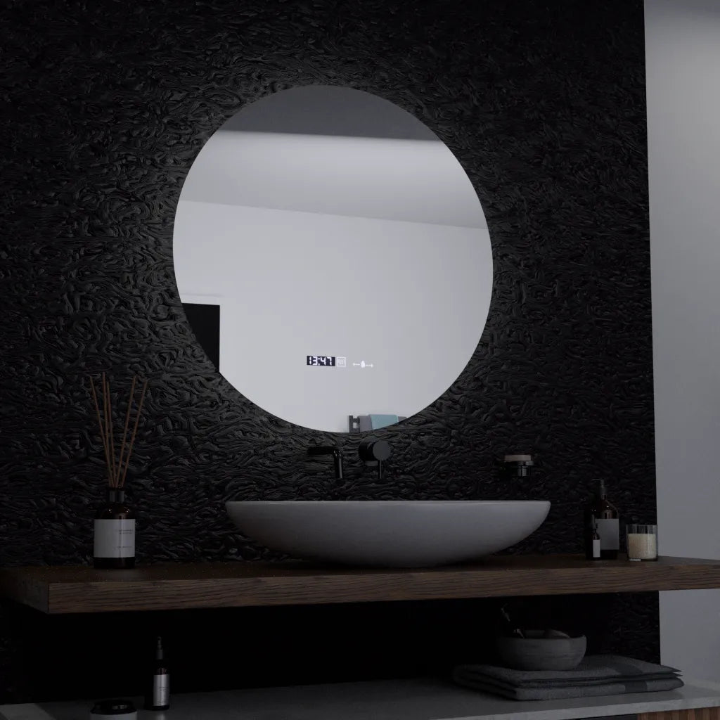 Στρογγυλός καθρέφτης LED, 60 cm, Serenite MotionGlow Marcello, Σύστημα αποθαμβώματος, Ρολόι & Θερμόμετρο, Dimable Mirrors Marcello Προεπιλεγμένος τίτλος Alessandro Design