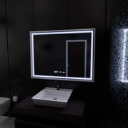 Ορθογώνιος καθρέφτης LED, 120x80cm, Verite Imperial Silver Motion Glow Marcello, Σύστημα αποθαμβώματος, Ρολόι & Θερμόμετρο, Καθρέφτες Dimable Marcello Προεπιλεγμένος τίτλος Alessandro Design