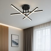 Πολυέλαιος LED με τηλεχειριστήριο 41W, 3 Στοιχεία, Γραμμικό, Κρύο/Ζεστό/Ουδέτερο φως, Ρυθμιζόμενο, Μαύροι Πολυέλαιοι LED με Τηλεχειριστήριο Προεπιλεγμένος τίτλος Alessandro Design