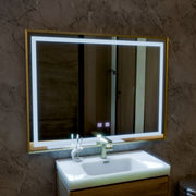 Καθρέφτης αφής Kariri LED, 80x60 cm, λειτουργία Demister, Gold Rose Brushed Frame Mirrors Korman E Προεπιλεγμένος τίτλος Alessandro Design