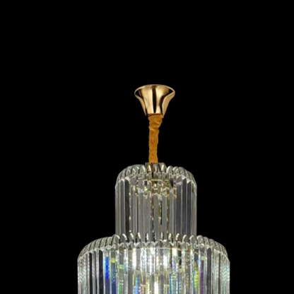 Crystal Chandelier CC8043/600H1800GD, Διάμετρος 60cm, Ύψος 180cm, Γυαλιστερό χρυσό, Ρυθμιζόμενο ύψος, Κομψή σχεδίαση Crystal Chandelier Προεπιλεγμένος τίτλος Alessandro Design