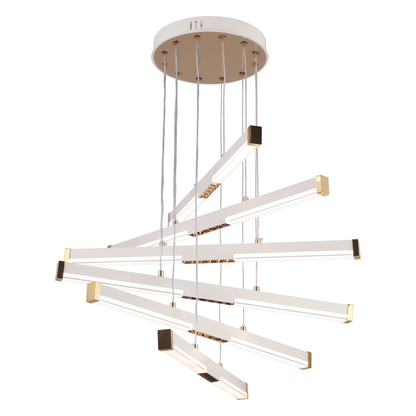 Κρεμαστός ακρυλικός πολυέλαιος LED LT183/6WH, 81W, Light 3000/4000/6000K, Λευκοί, ρυθμιζόμενου ύψους LED πολυέλαιοι με τηλεχειριστήριο Προεπιλεγμένος τίτλος Alessandro Design