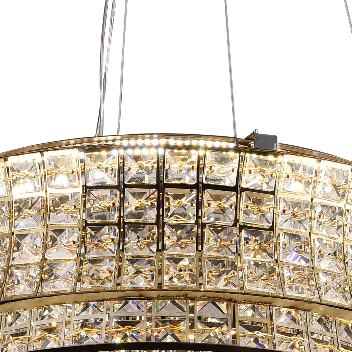 Πολυέλαιος LED με τηλεχειριστήριο, LLC160/500GD, κρύσταλλο και μέταλλο, 54W, ρυθμιζόμενο, ρυθμιζόμενο ύψος, δροσερό/θερμό/ουδέτερο φως, πολυέλαιοι φωτισμού LED πολυτελείας με τηλεχειριστήριο Προεπιλεγμένος τίτλος Alessandro Design