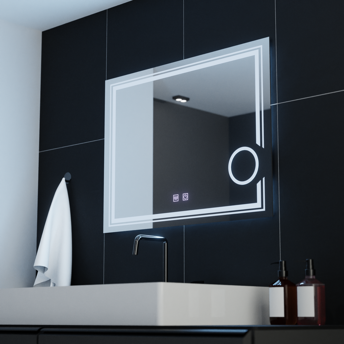 Ορθογώνιος καθρέφτης LED, 80x60cm, CANTO Touch, Demister System, Dimmable Mirrors Korman E Προεπιλεγμένος τίτλος Alessandro Design