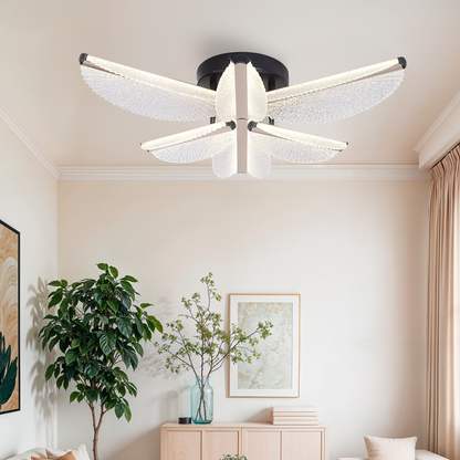 Πολυέλαιος LED με τηλεχειριστήριο TULLIO 67W, 6 πέταλα, κρύο/ζεστό/ουδέτερο φως, ρυθμιζόμενο, μαύροι πολυέλαιοι LED με τηλεχειριστήριο Προεπιλεγμένος τίτλος Alessandro Design