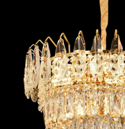 Crystal Chandelier MAJESTIC Elegance 9x E14, Διάμετρος 50cm, Γυαλιστερό Χρυσό, Ρυθμιζόμενο Ύψος Crystal Chandeliers Προεπιλεγμένος τίτλος Alessandro Design
