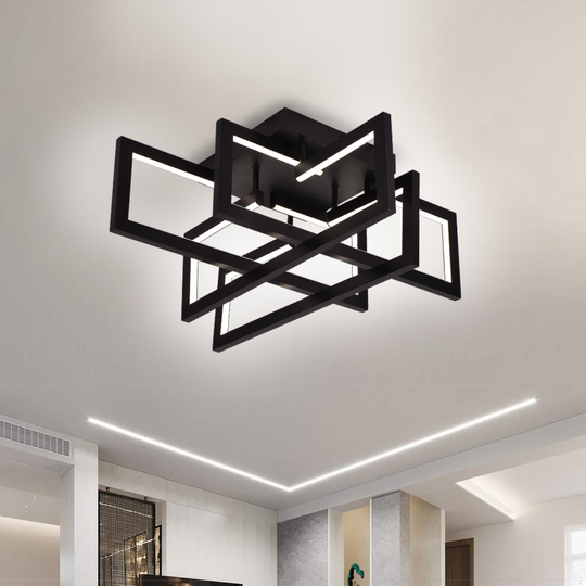 Πολυέλαιος LED με τηλεχειριστήριο 96W, 4 Στοιχεία, Κρύο/Ζεστό/Ουδέτερο φως, Ρυθμιζόμενο, Μαύρο Πολυέλαιοι LED με Τηλεχειριστήριο Προεπιλεγμένος τίτλος Alessandro Design