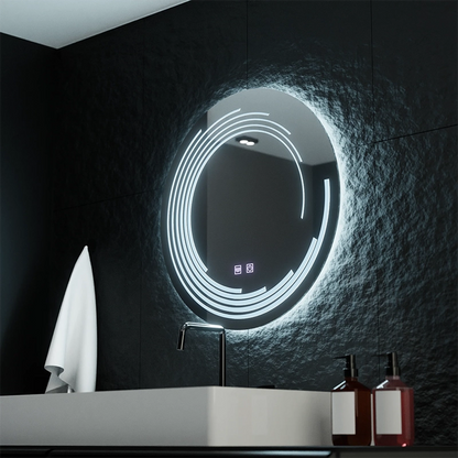Στρογγυλός καθρέφτης LED, 70cm, Lira Touch, Demister System, Dimmable