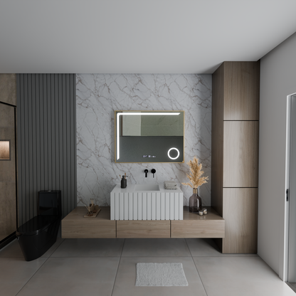 LED Mirror MotionGlow Sensor Rosalia 80x60 cm Θερμό/Ψυχρό/Ουδέτερο φως Σύστημα αποθάμβωσης Θερμόμετρο Ρολόι Marcello Funghi Collection Marcello Mirrors Προεπιλεγμένος τίτλος Alessandro Design