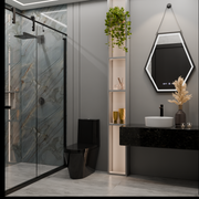Ορθογώνιος καθρέφτης LED, 55x70 cm, Αισθητήρας Marcello MotionGlow, Σύστημα αποθολώματος, Ρολόι & Θερμόμετρο, Ρυθμιζόμενοι καθρέφτες Marcello Προεπιλεγμένος τίτλος Alessandro Design