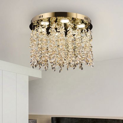 Crystal LED Chandelier LLC213/400GD Στρογγυλός, 22W, Δροσερό/Ζεστό/Ουδέτερο φως, Crystal, Gold Crystal Chandeliers Προεπιλεγμένος τίτλος Alessandro Design