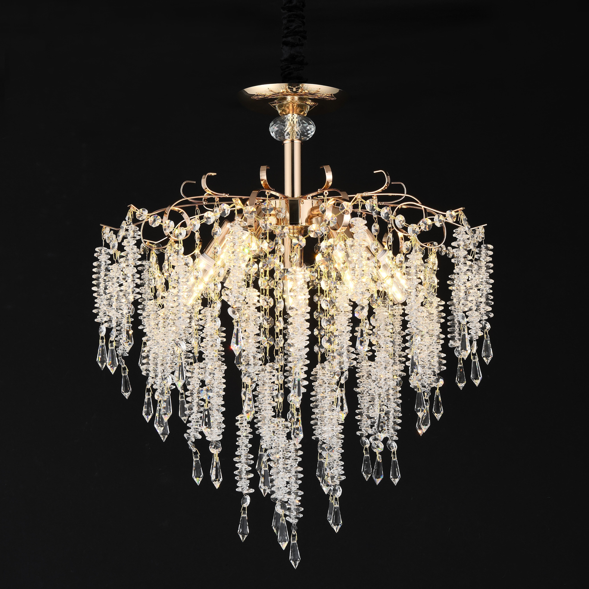 Crystal Chandelier STROZZI Eleganza 5xE14, Diameter 50cm, Gold Crystal Chandeliers Προεπιλεγμένος τίτλος Alessandro Design