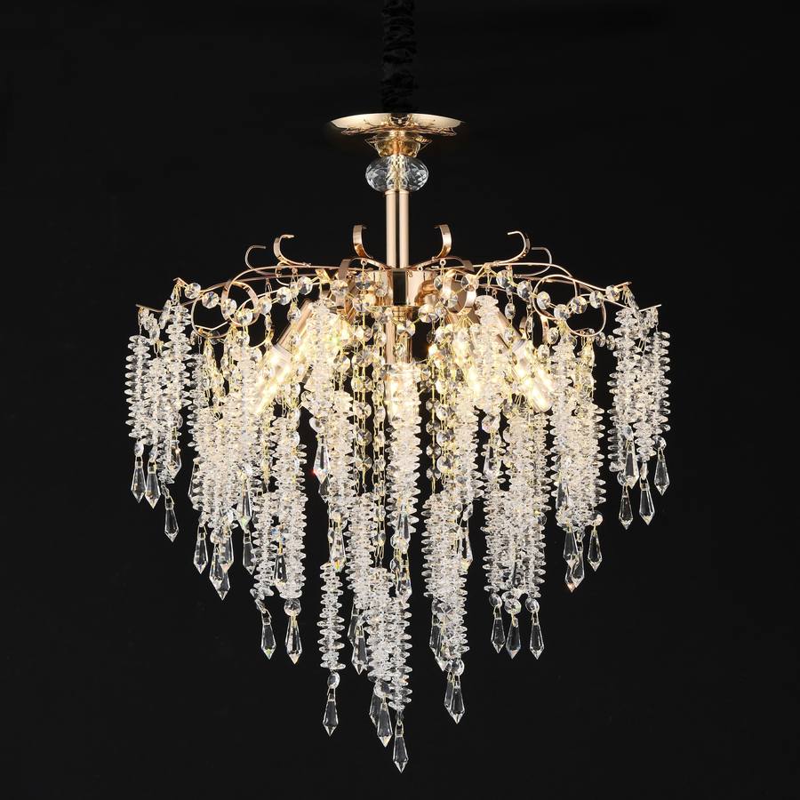 Crystal Chandelier STROZZI Eleganza 5xE14, Diameter 50cm, Gold Crystal Chandeliers Προεπιλεγμένος τίτλος Alessandro Design