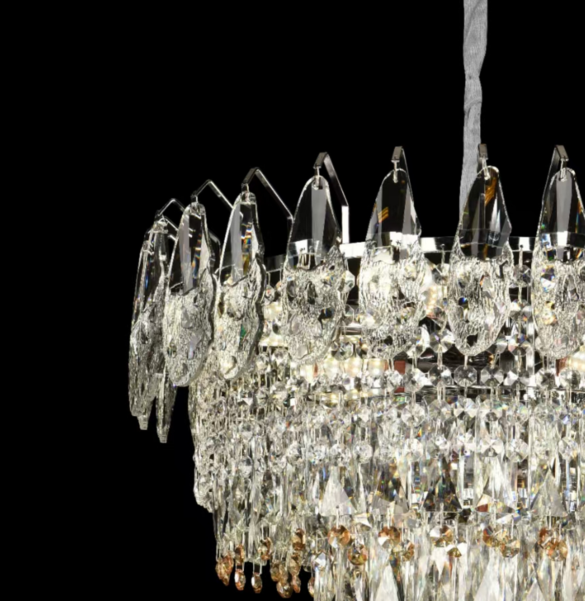 Crystal Chandelier MAJESTIC Elegance, 9x E14, Διάμετρος 50cm, Γυαλιστερό Chrome, Ρυθμιζόμενο ύψος Crystal Chandelier Προεπιλεγμένος τίτλος Alessandro Design