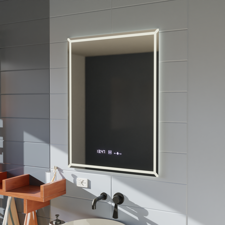 Ορθογώνιος καθρέφτης LED, 60x80cm, VillayTouch Marcello, Σύστημα ξεθάμβωσης, Dimabila Mirrors Marcello Προεπιλεγμένος τίτλος Alessandro Design